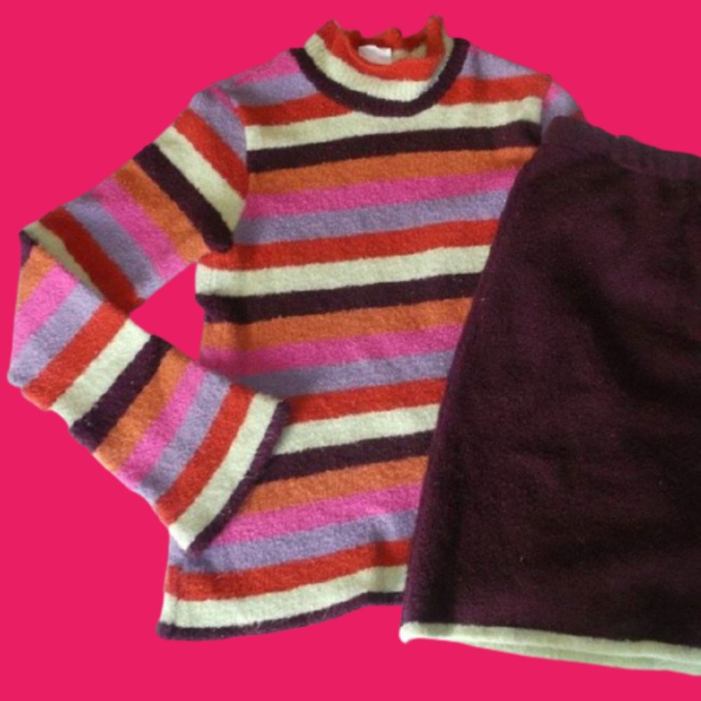 Deux par deux Sweater Skirt Set Size 8